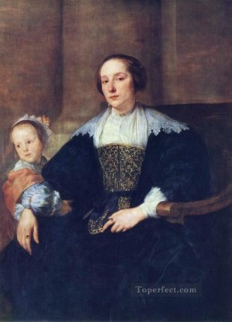  esposa Lienzo - La esposa y la hija de Colyn de Nole, el pintor barroco de la corte Anthony van Dyck